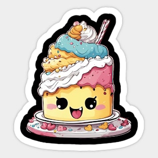 Kawaii Birthday Cake Sticker